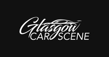 a black and white logo for glasgow car scene .