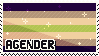 a pixel art image of a flag with the word agender on it .