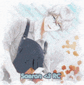 a picture of a man with the words saeran < 3 rc on the bottom
