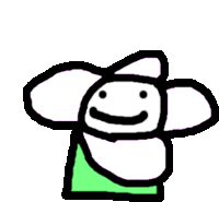 a drawing of a flower with a smiling face and a hat on .