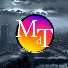 a colorful circle with the letters m and t inside of it