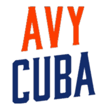 a logo that says avy cuba in orange and blue letters