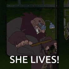 a cartoon of a man laying down with the words she lives on the bottom