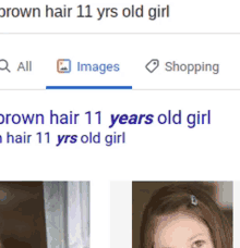 a girl with brown hair is being searched on google