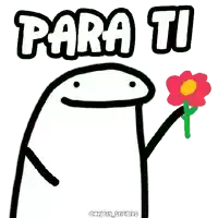 a cartoon character is holding a flower with the words para ti written above it