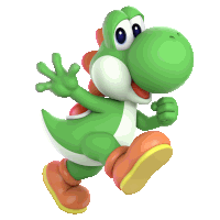 a green cartoon character with a red shell on its back