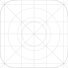 a white square with a circle in the middle