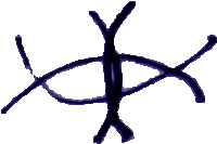 a drawing of a cross with a x in the middle on a white background