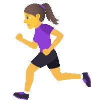 a woman in a purple shirt and shorts is running