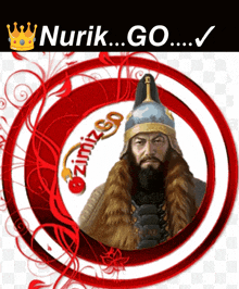 a picture of a bearded man in a helmet with the words nurik go