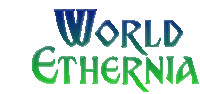 a blue and green logo that says world ethernia on a white background