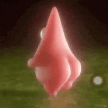 patrick star from spongebob squarepants is walking on a grassy field .