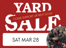 a yard sale is taking place on saturday march 28