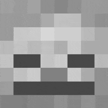 a black and white image of a skeleton face in a minecraft game .