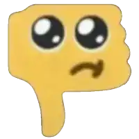 a yellow thumbs down emoticon with a sad face