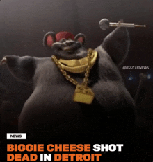 biggie cheese shot dead in detroit is written on a screen