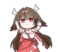 a cartoon drawing of a girl with horns