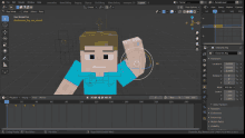 a screenshot of a 3d model of a minecraft character in blender