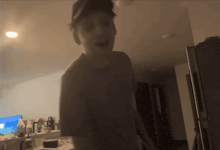 a blurry picture of a person in a room