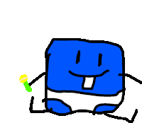 a drawing of a blue square with a microphone