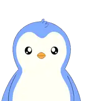 a cartoon penguin is holding a bottle of water in its right hand