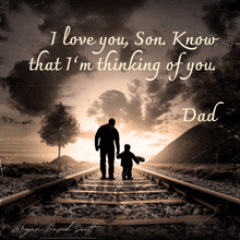 a picture of a father and son on train tracks with a quote from bryan david scott