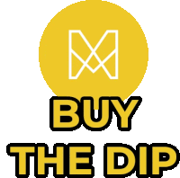 a logo that says buy the dip with a yellow circle