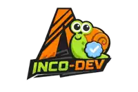 a logo for inco-dev shows a snail and a check mark