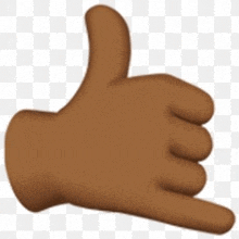 a brown hand giving a thumbs up and pointing to the side