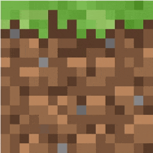 a block of dirt and grass in a pixel art style