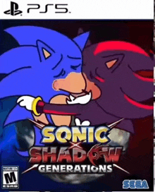 sonic and shadow are kissing on the cover of sonic shadow generations for ps5