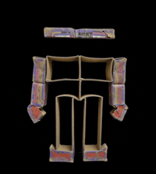 a piece of cardboard that looks like a robot 's arms and legs