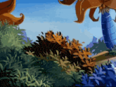 a cartoon drawing of a jungle with a palm tree