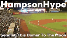 hampton hype sending this domer to the moon with a baseball game in the background