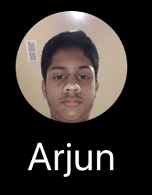 a picture of a young man in a circle with the name arjun