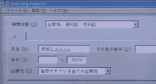 a computer screen shows a searching inspector in a foreign language