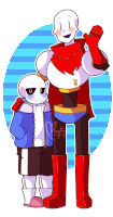 a drawing of papyrus and sans with tiny ka written in the bottom right corner