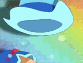 a cartoon character is wearing a blue top hat and a blue hat with a star on it
