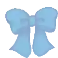 a pixel art of a blue bow on a white background .