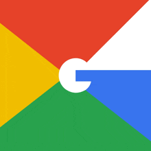 a google logo with a red yellow green blue and white triangle