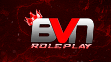 a logo for bvn roleplay with a crown on it