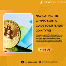 an advertisement for lbmsolutions shows a coin with the letter b on it