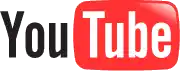 a red youtube logo with white letters on a white background .