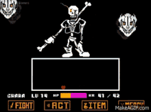 a skeleton is standing in a cage in a video game