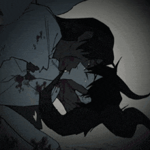 a drawing of a man and a woman kissing with blood on their faces