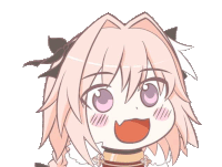 a cartoon character with pink hair and purple eyes