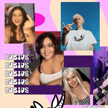 a collage of people with the name rubius on the top left