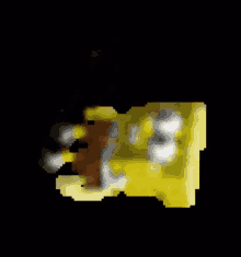 a pixel art of a spongebob squarepants character with a black background