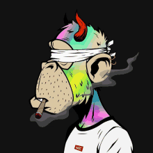 a cartoon of a monkey smoking a cigar and wearing a shirt that says msc