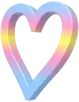 a rainbow colored heart with a white outline